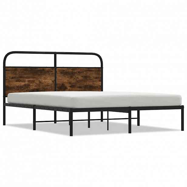 vidaXL Rám postele bez matrace 120x200 cm kouřový dub kompozitní dřevo
