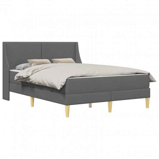 vidaXL Rám postele s matrací Tmavě šedá 120 x 190 cm Polyester