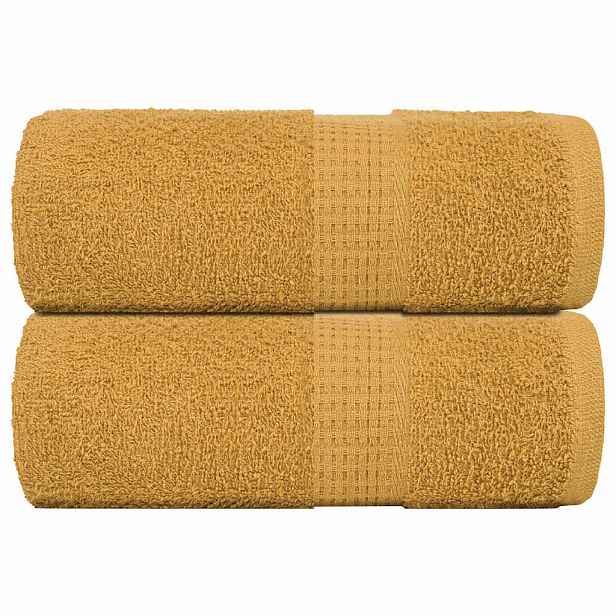 vidaXL Ručníky FROGN 2 ks zlaté 30x30 cm 360 g/m²