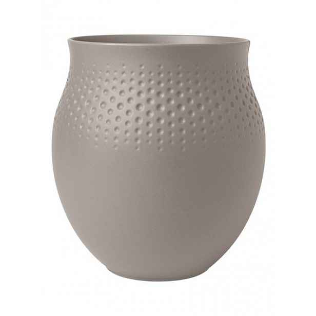 Villeroy & Boch Collier Taupe porcelánová váza Perle, 18 cm