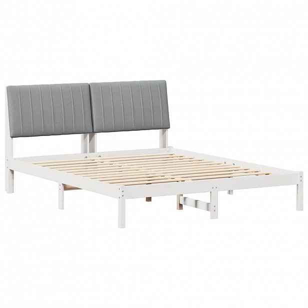 vidaXL Rám postele s čelo Bílá 150 x 200 cm Masivní borové dřevo