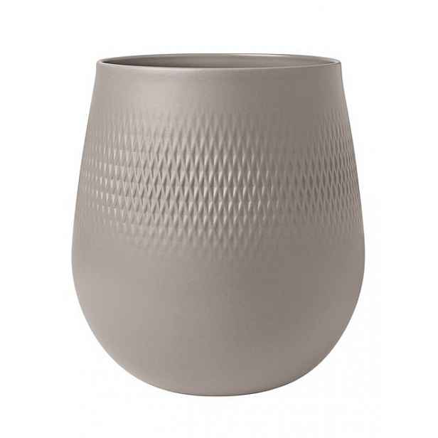 Villeroy & Boch Collier Taupe porcelánová váza Carré, 23 cm