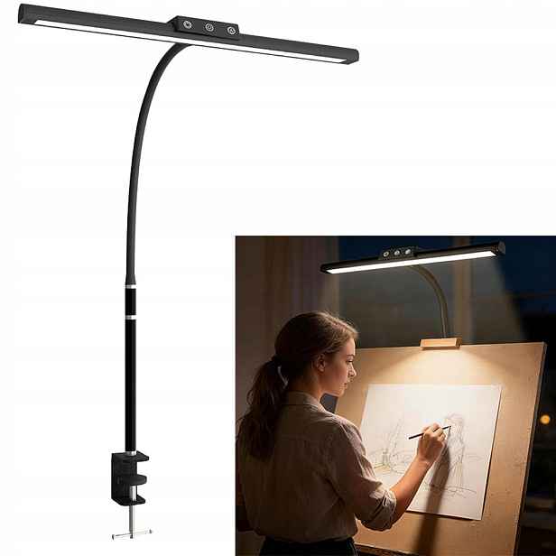 Led stolní lampička na stůl pro čtení nastavitelná 10W Stmívač 3 barvy