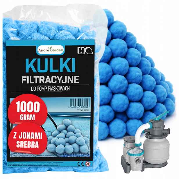 Filtrační kuličky do bazénu pískové filtrační čerpadla 1KG s Ionty Stříbra