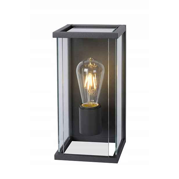 Lucide Venkovní nástěnná lampa E27 15W IP54 skleněná černá