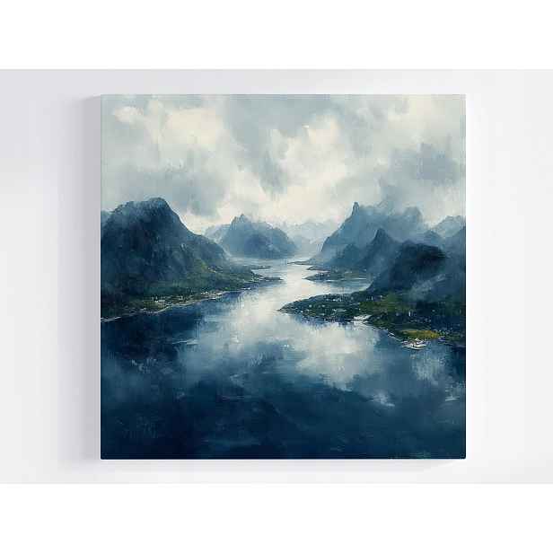 Obraz Na Plátně Obraz Na Plátně Norsko Krajina Hory Skály Fjord Záliv 50x50