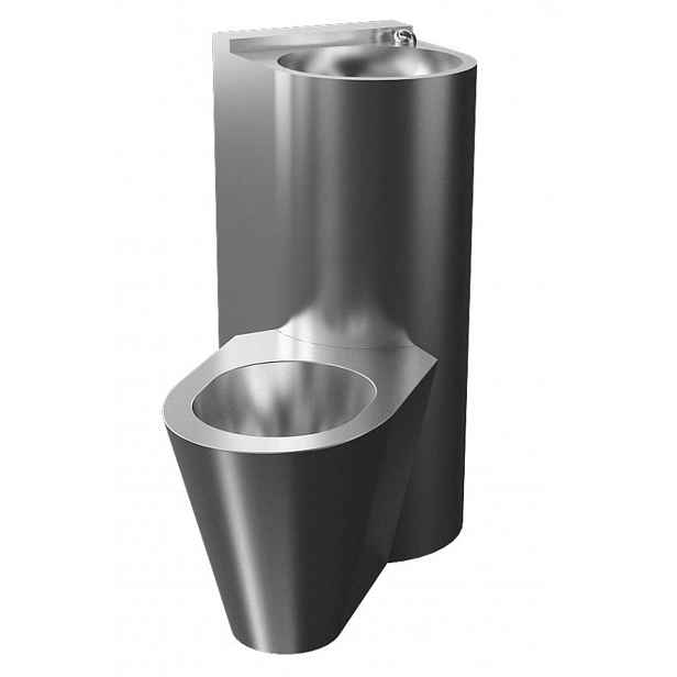 Sanela - WC s umyvadlem do rohu, WC na zemi vlevo SLWN 18LP