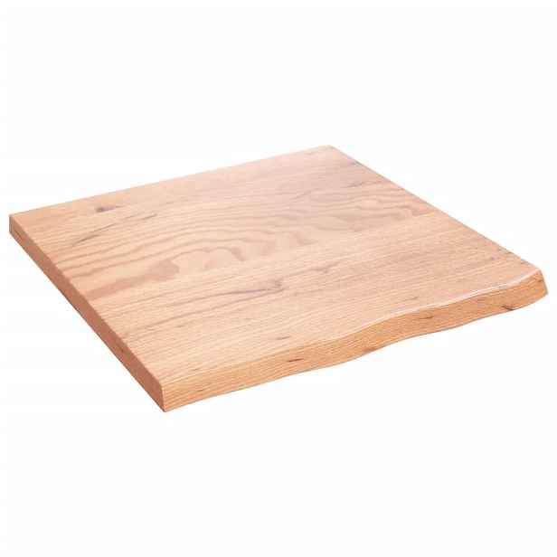 vidaXL Nástěnná police světle hnědá 60x60x(2-4)cm ošetřený masivní dub