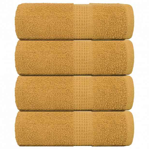 vidaXL Ručníky FROGN 4 ks zlaté 30x30 cm 360 g/m²