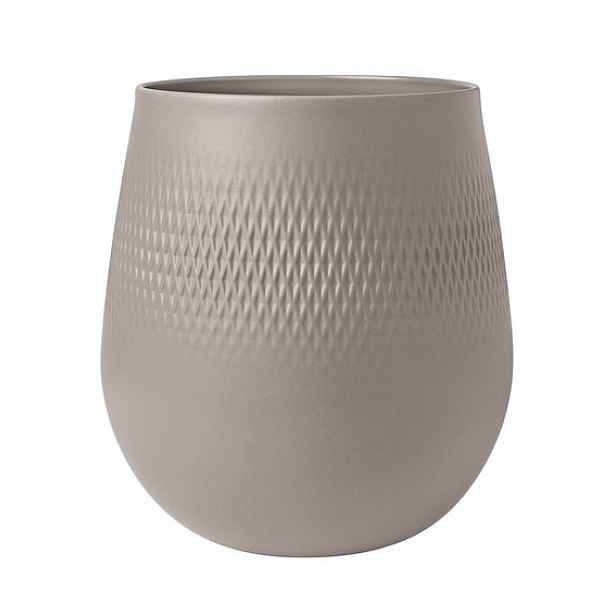 Villeroy & Boch Collier Taupe porcelánová váza Carré, 23 cm