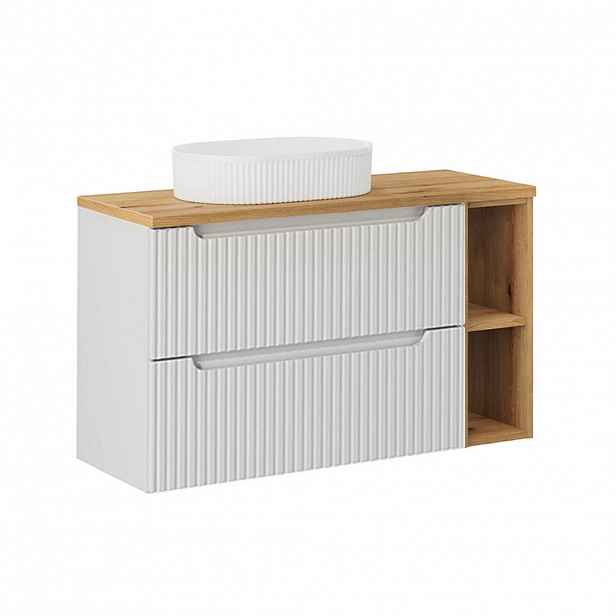 Petits-meubles UMYVADLO 100.4cm Riva Bílá a dřevo