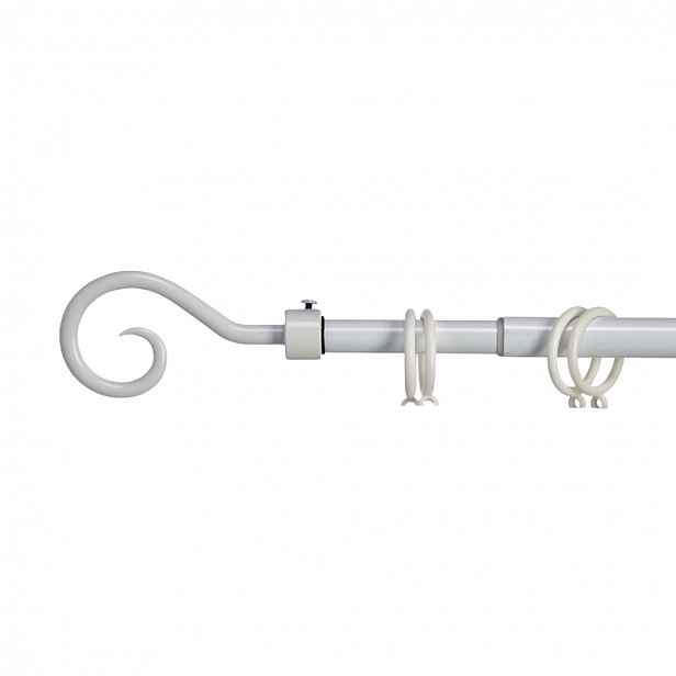 Bílá kovová garnýž VALANCE LOOP 120-210 cm