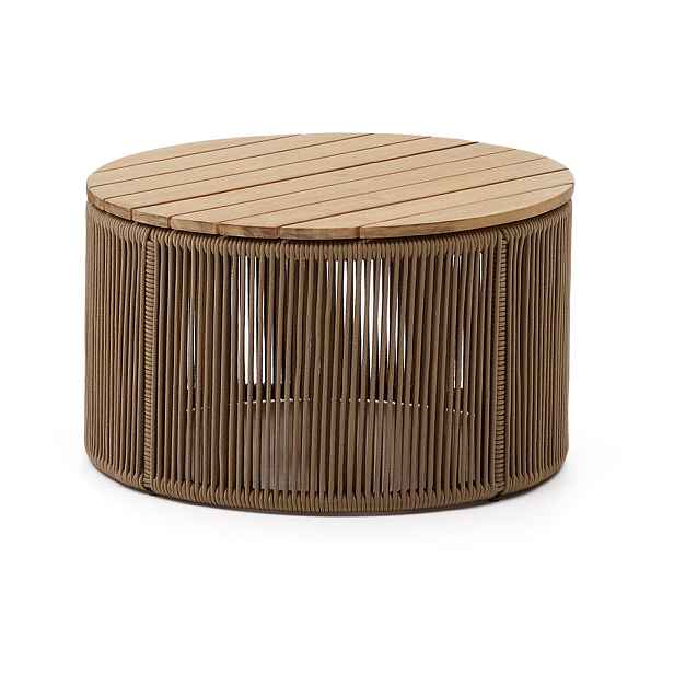 Kulatý zahradní odkládací stolek s deskou z akácie ø 60 cm Dandara – Kave Home