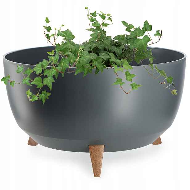 Květináč Květináč 47 cm Obal S Vložkou Nohy Květináč Antracit