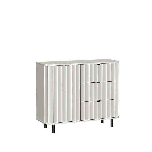 MASSENO KOMODA MODERNO, 111/91/40,5 cm se 3 zásuvkami, počet dvířek: 1, bílá