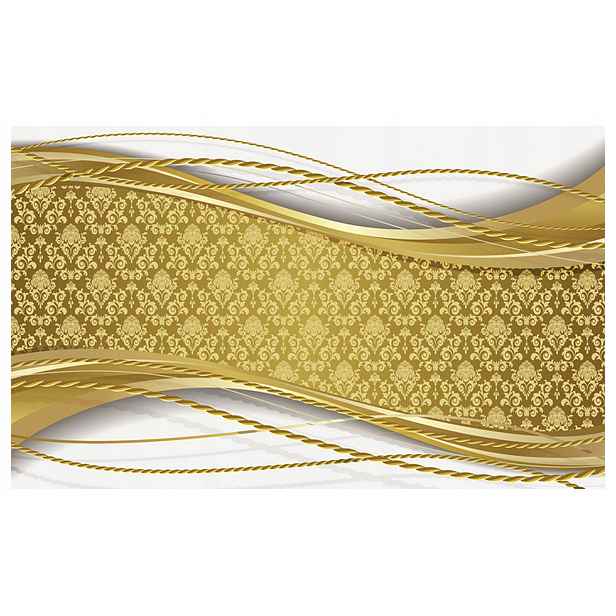 Tapeta Zlatý vzor Ornament Elegance Perspektiva Bílé pozadí 254x184 lepidlo