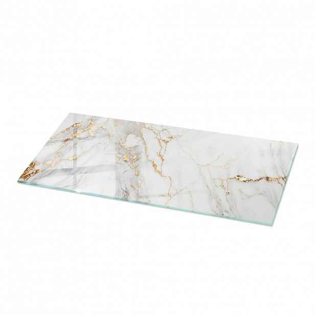 TULUP SKLENĚNÁ DESKA 125x50 cm Elegantní mramor s žilkováním