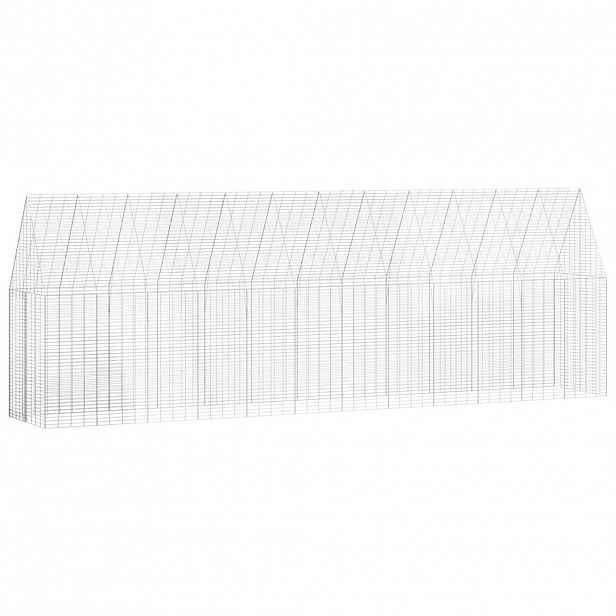 vidaXL Klec na kuřata 2 ks Stříbrná 600 x 100 x 210 cm