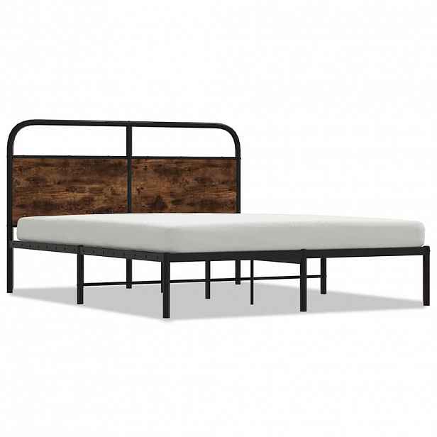 vidaXL Rám postele bez matrace 150x200 cm kouřový dub kompozitní dřevo