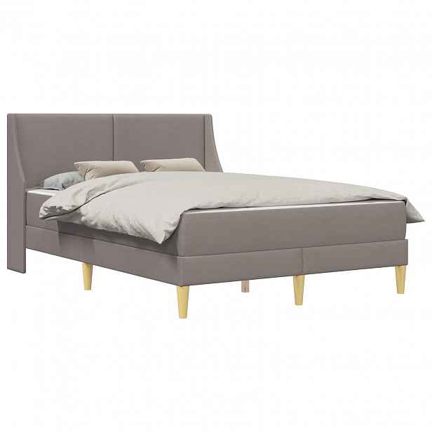 vidaXL Rám postele s matrací Taupe 120 x 190 cm Polyester