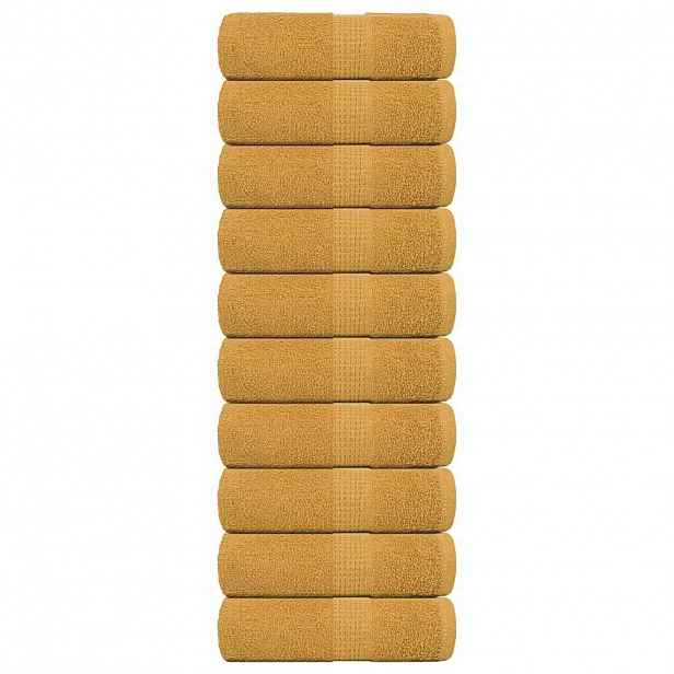 vidaXL Ručníky FROGN 10 ks zlaté 30x30 cm 360 g/m²