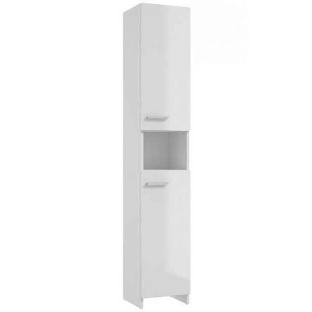 Vysoký stojící koupelnový sloupek Stylový bílý lesk 30 cm