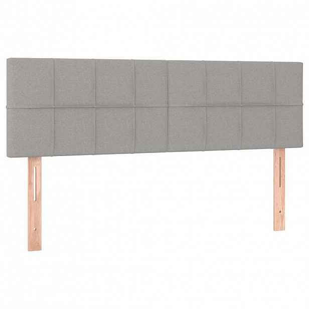 vidaXL Čela postele světle šedá 144x5x78/88 cm látka