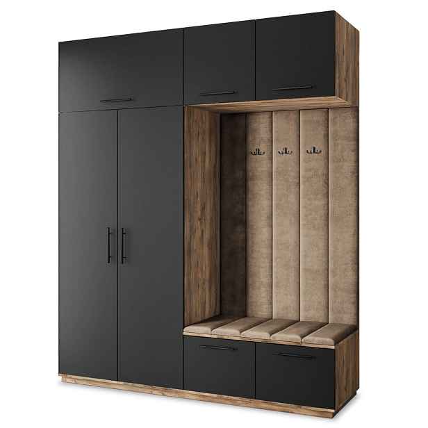 MASSENO MODERNÍ PŘEDSÍŇOVÁ SESTAVA REMA, 200/240/60 cm, dub Lefkas