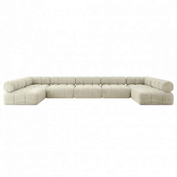 ALTDECOR SEDACÍ SOUPRAVA modulární pohovka Garvo-U3 – 475 x 190 x 70 cm, béžový velur
