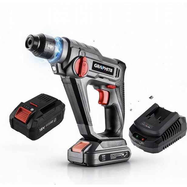 Graphite Vrtačka Sds+ Energy+ 18V 8J 58G009 Akumulátor 6AH Napájecí Zdroj