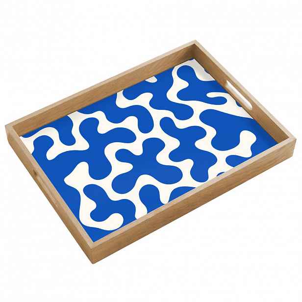 OnlyWow SERVÍROVACÍ PODNOS Tvary - abstraktní - modrá - vlny 50x35 cm