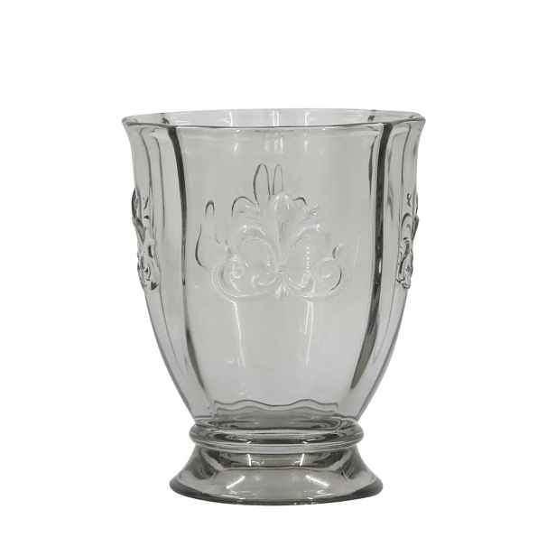 Šedá sklenice Saint-Émilion s dekorem – Ø 8,5*10,5 cm / 250ml Chic Antique