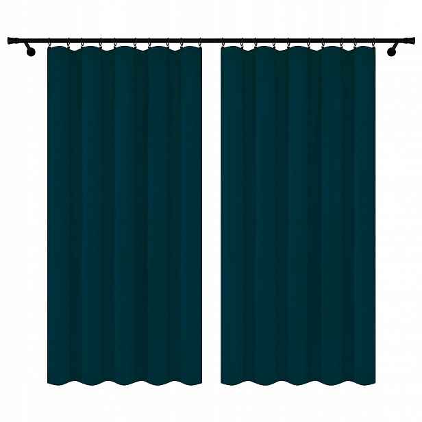 Velurové Záclony Na Pásku 140x250 Tmavě Modré 2 Kusy Závěs Na Žabky