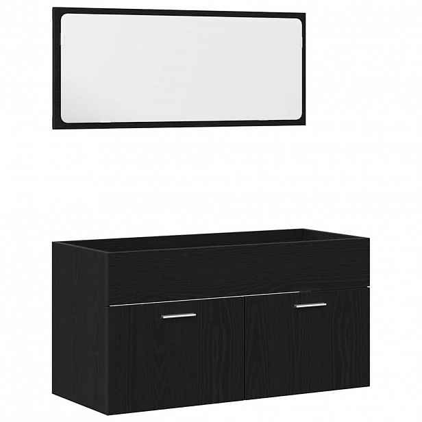 vidaXL Sada koupelnového nábytku 2 ks Černý dub 90 x 38,5 x 46 cm