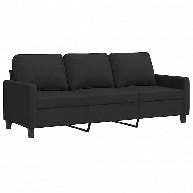vidaXL 3místná pohovka černá 180 cm textil