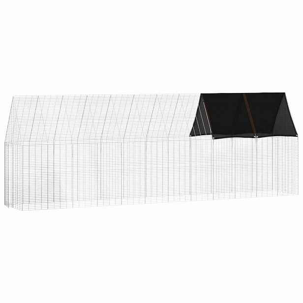 vidaXL Klec na kuřata 2 ks Stříbrná 600 x 100 x 210 cm