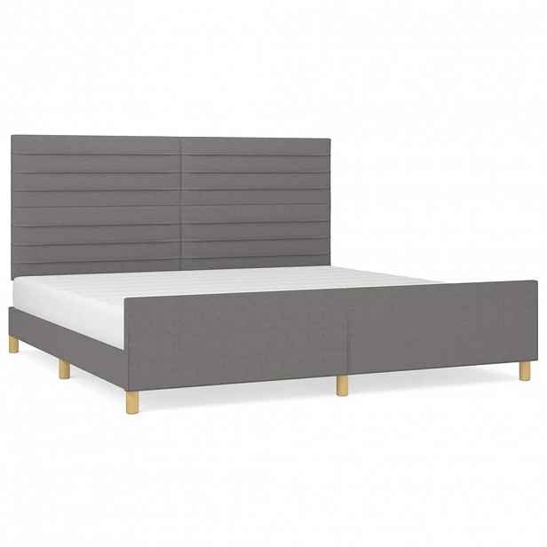 vidaXL Rám postele bez matrace tmavě šedý 200 x 200 cm textil