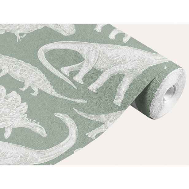 Pastelowe Love Tapeta Dinosauří svět - matcha