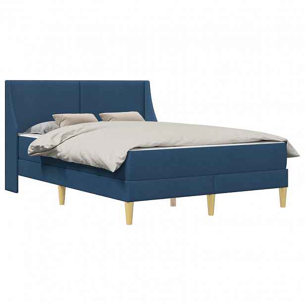 vidaXL Rám postele s matrací Modrá 120 x 190 cm Polyester