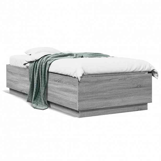 vidaXL Rám postele šedý sonoma 90 x 200 cm kompozitní dřevo
