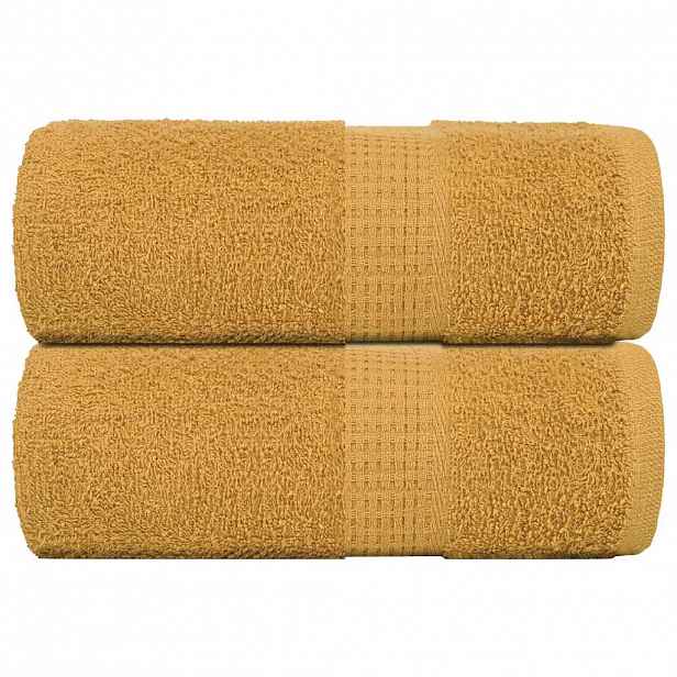 vidaXL Ručníky pro hosty FROGN 2 ks zlaté 30x50 cm 360 g/m²