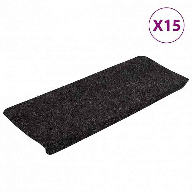 vidaXL Samolepicí nášlapy na schody 15 ks 65x24,5x3,5 cm antracitové