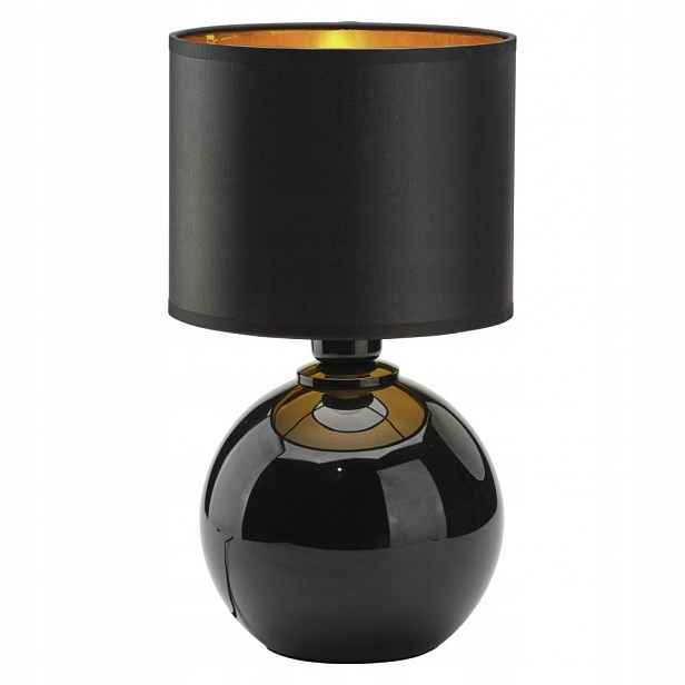Stolní Palla Černá Metalová tkanina 1xE27 Kabinet Pracovna 36cm Tk Lighting