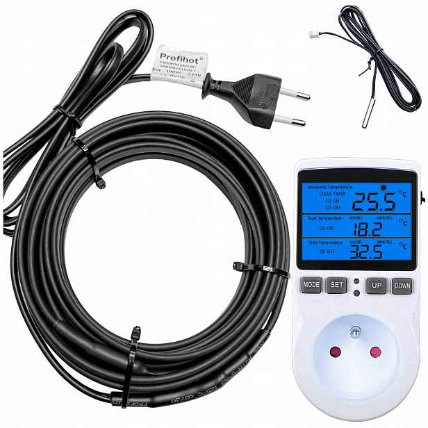 Topný Kabel S Termostatem samoregulační topný kabel 230V 60W 3M