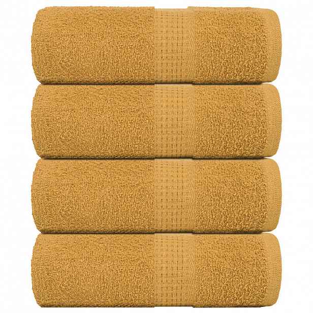 vidaXL Ručníky pro hosty FROGN 4 ks zlaté 30x50 cm 360 g/m²