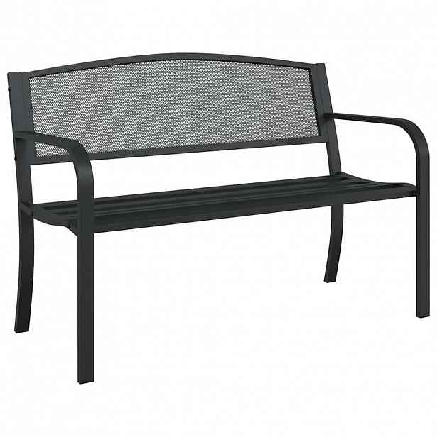 vidaXL Zahradní lavice 119 cm černá ocel