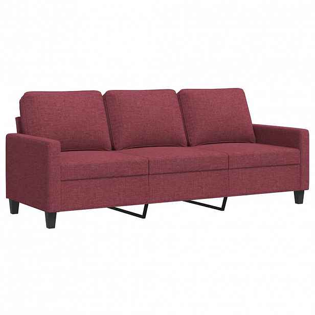 vidaXL 3místná pohovka vínová 180 cm textil