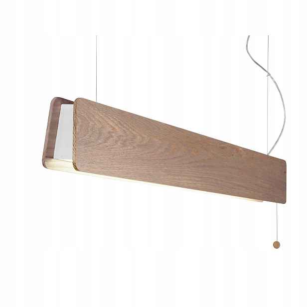 Led dřevěný dubový lustr hnědý, bílý, skandinávský 98 cm Nowodvorski