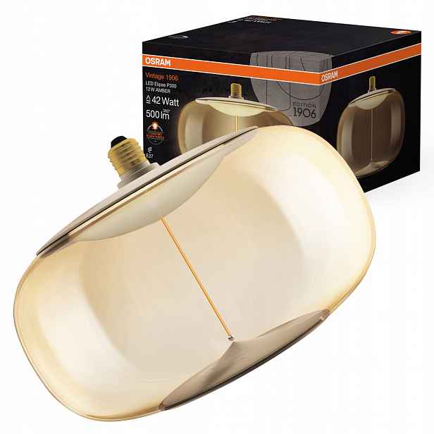 Led žárovka E27 12W 42W 500lm 1800K Jantarová Vintage 1906 Osram