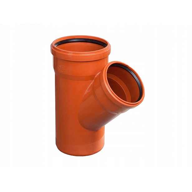 T-rozdělovač vnější kanalizace Pvc 250/250/45